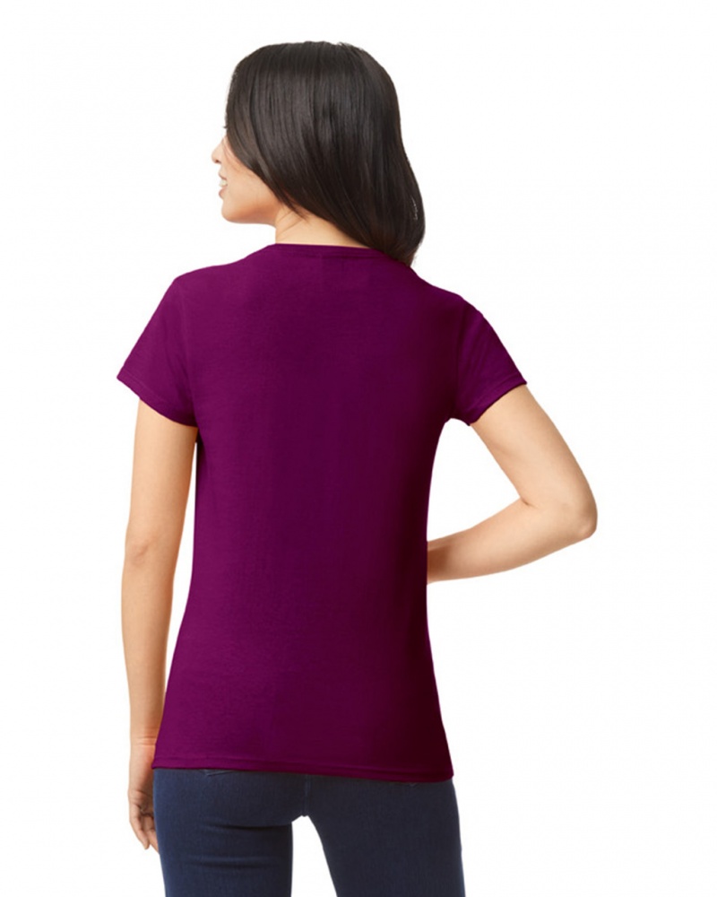 Maroon Gildan 5000L Women's T-Shirts | HUYP81365