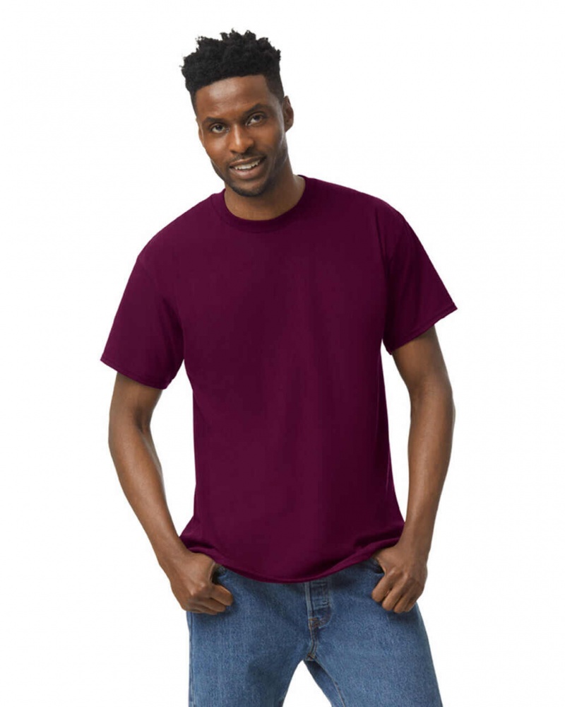 Maroon Gildan 5000 Men\'s T-Shirts | HURL93847