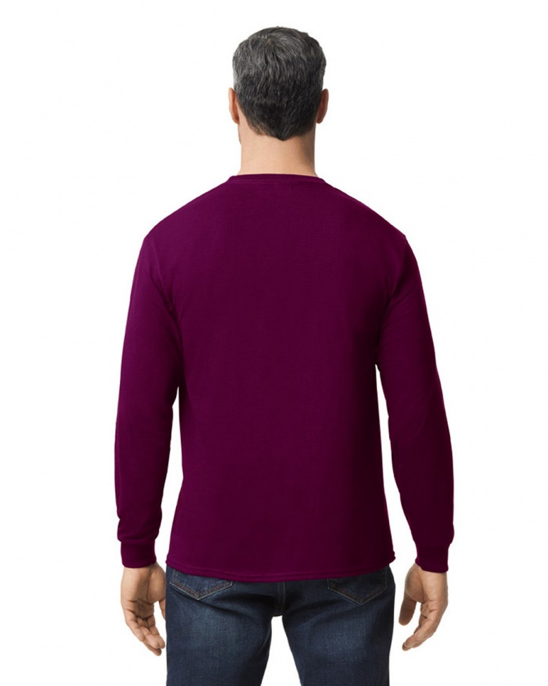 Maroon Gildan 5400 Long Sleeve Men's T-Shirts | MFZR32497