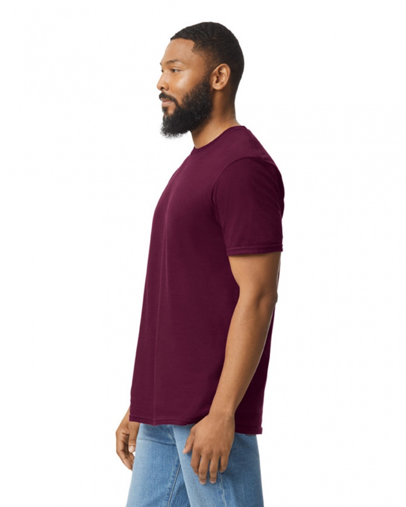 Maroon Gildan 64000 Men's T-Shirts | MDYT25087