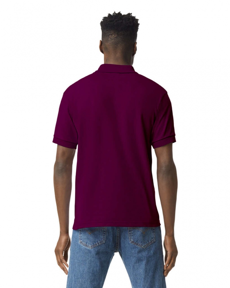 Maroon Gildan 8800 Polo Men's Polo | UNJS81697