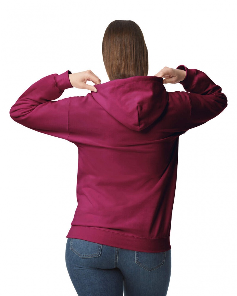 Maroon Gildan SF500 Midweight Fleece Women's Hoodie | RCVN50318