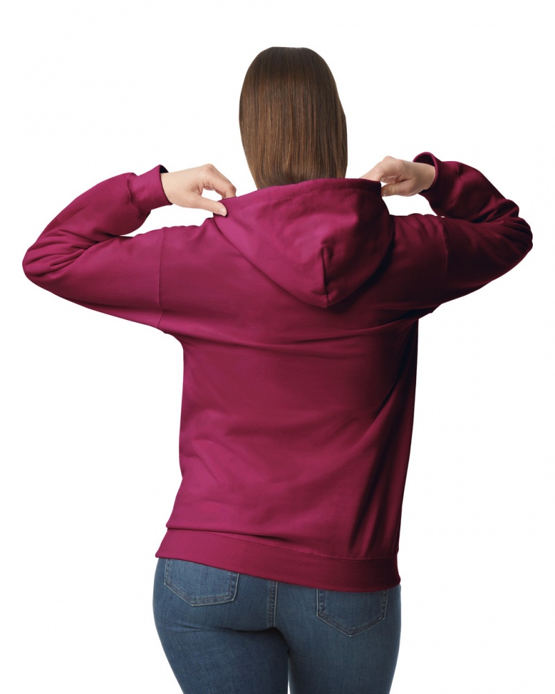 Maroon Gildan SF500 Midweight Fleece Women's Hoodie | ZFVW71062