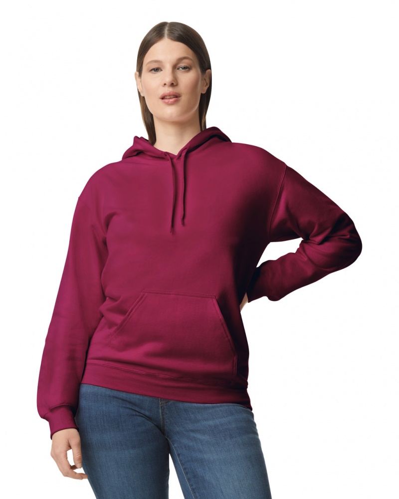 Maroon Gildan SF500 Midweight Fleece Women\'s Hoodie | ZFVW71062