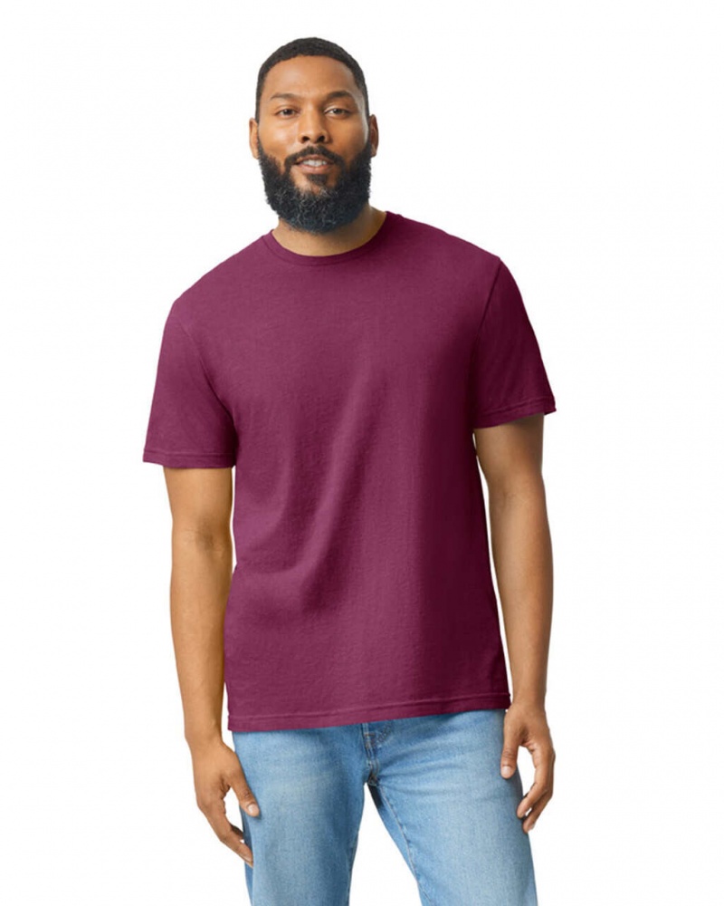 Maroon Mist Gildan 67000 CVC Men\'s T-Shirts | GKFS54830