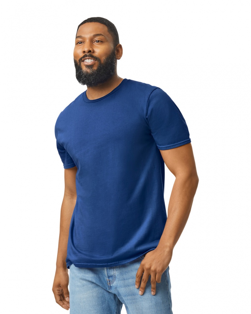 Metro Blue Gildan 64000 Men\'s T-Shirts | PXCK59246