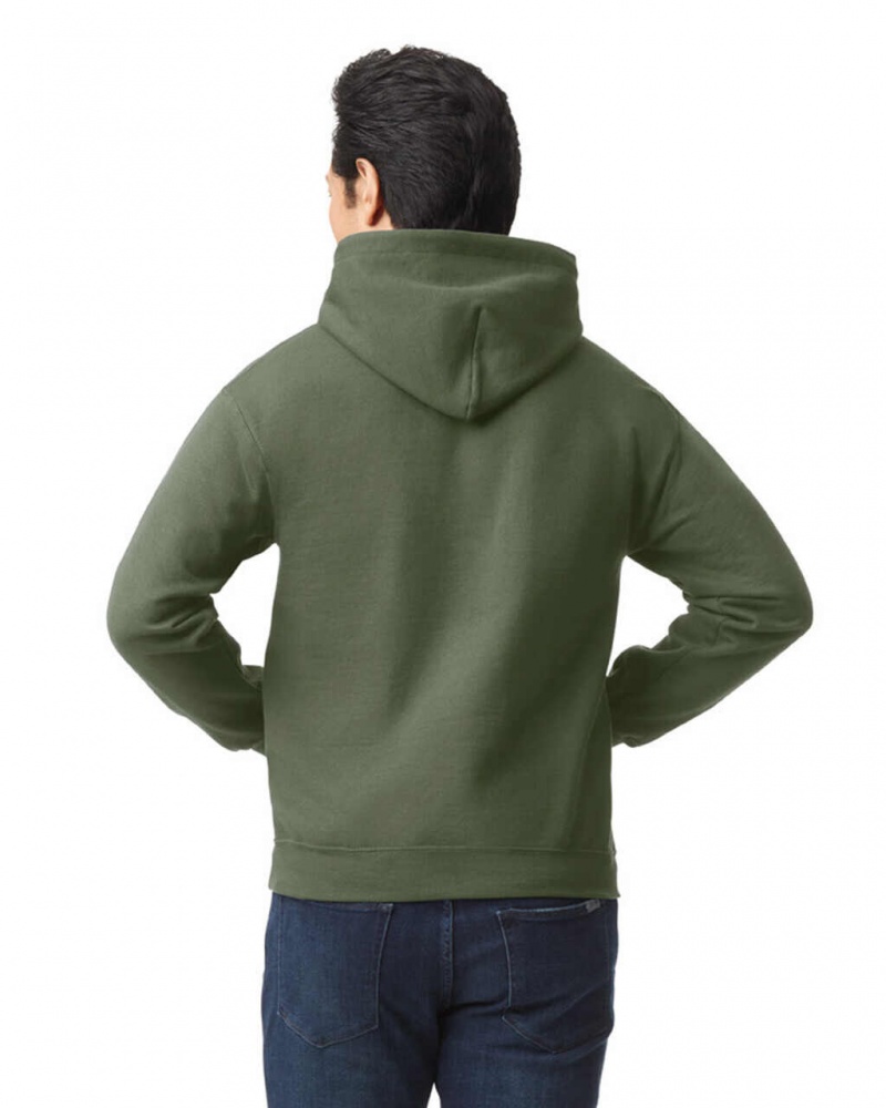 Military Green Gildan 18500 Hoodie Men's Sweatshirt | SPUI83074