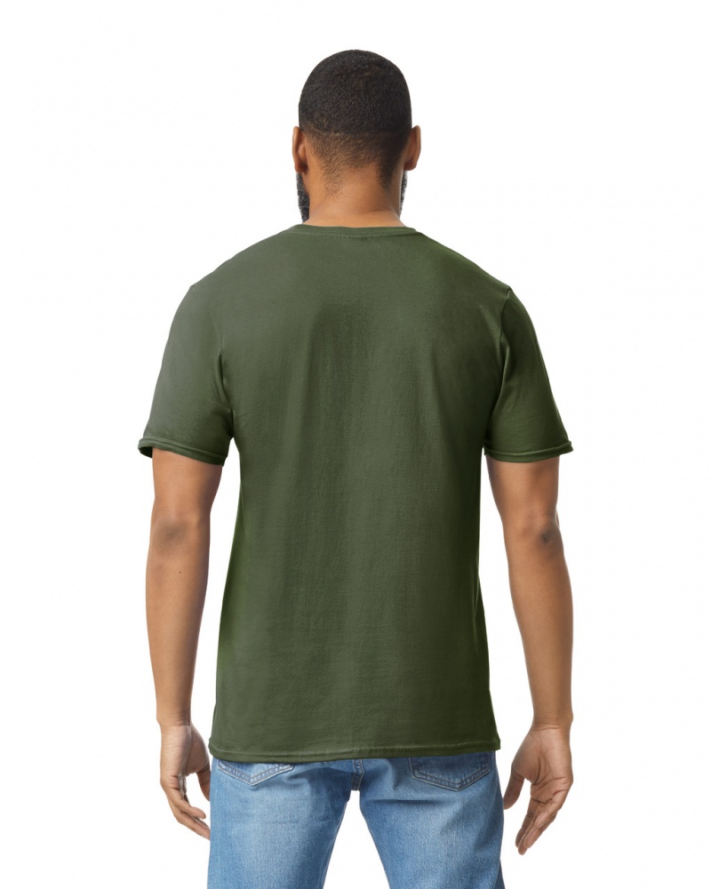 Military Green Gildan 64000 Men's T-Shirts | HJRX71054