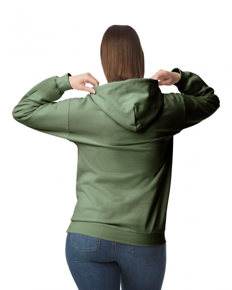 Military Green Gildan SF500 Midweight Fleece Women's Hoodie | HWQJ74281