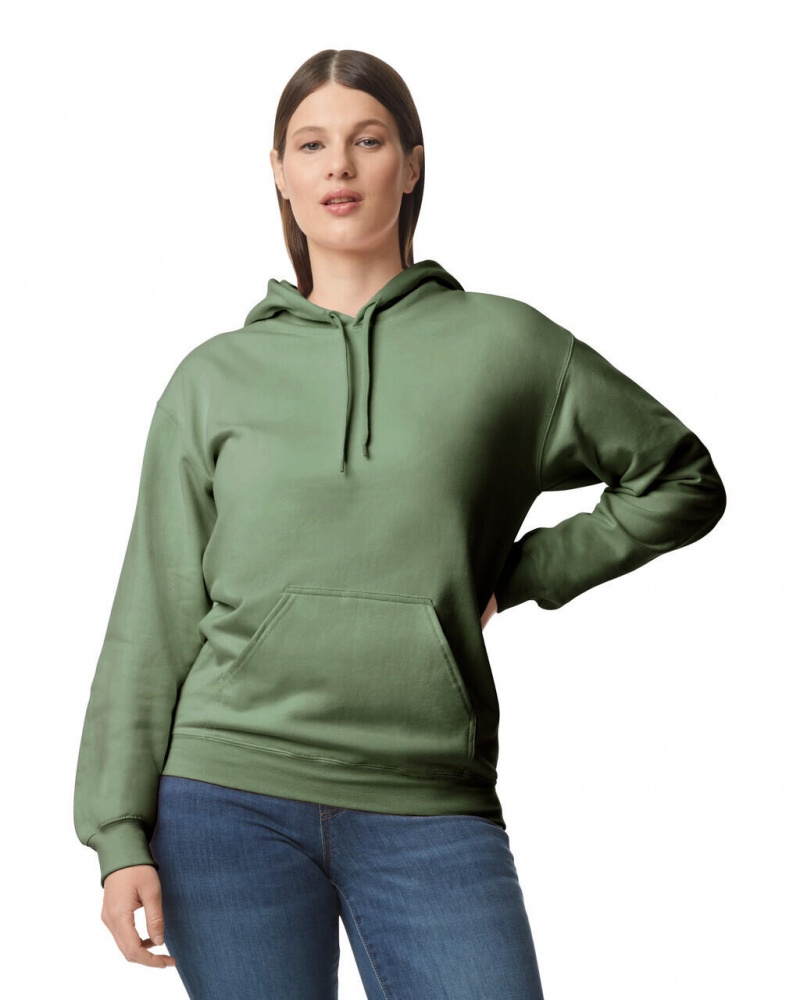 Military Green Gildan SF500 Midweight Fleece Women\'s Hoodie | HWQJ74281