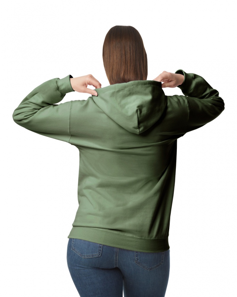 Military Green Gildan SF500 Midweight Fleece Women's Hoodie | PCSN31684