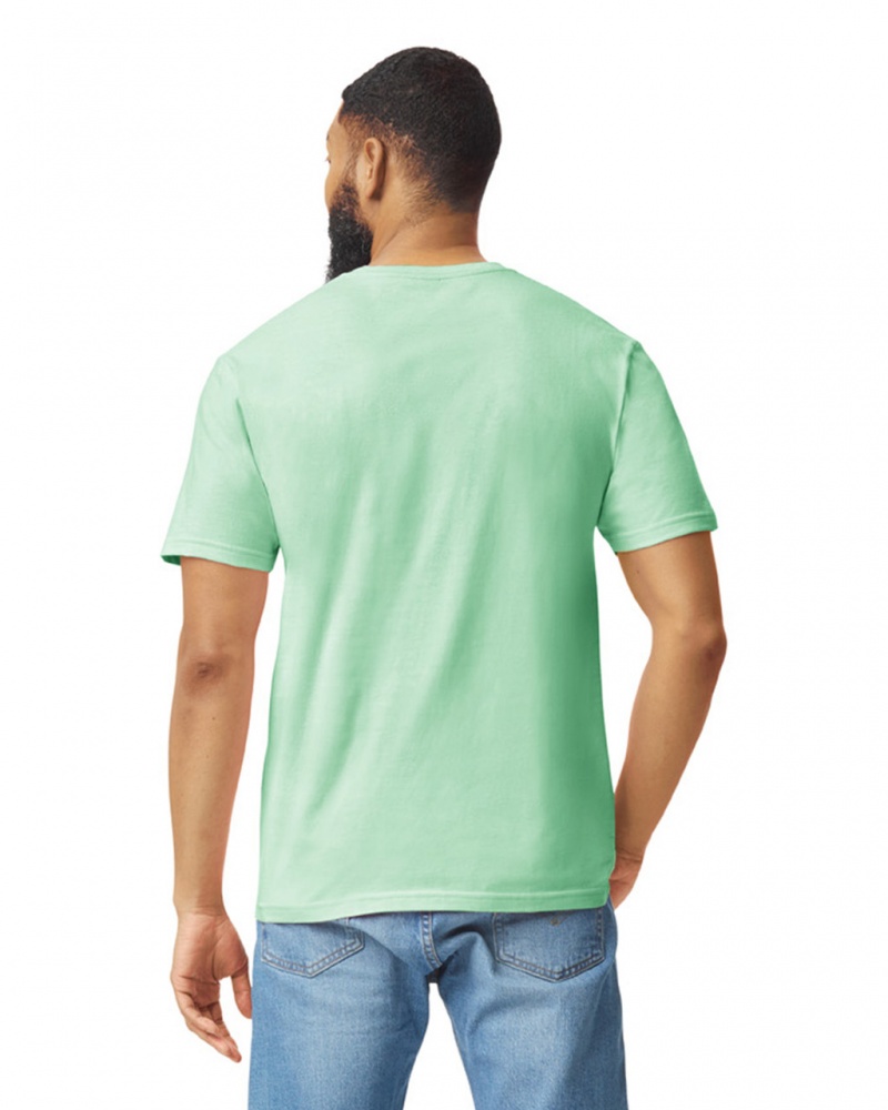 Mint Green Gildan 64000 Men's T-Shirts | JGLI35091