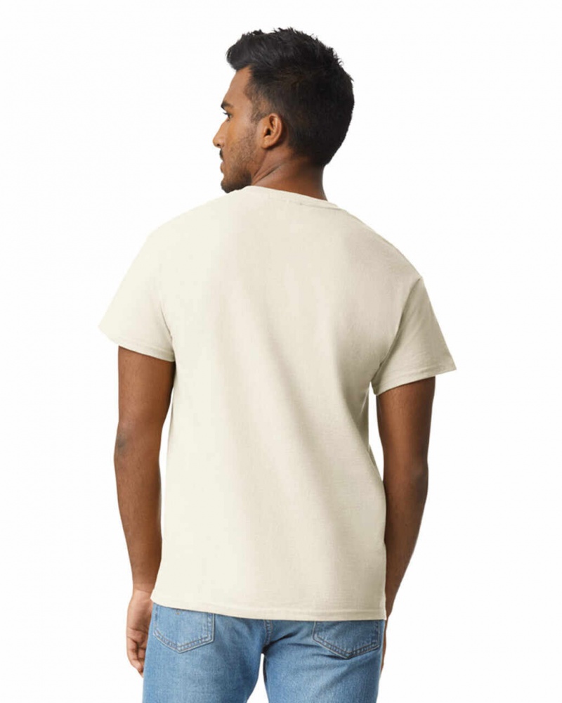 Natural Gildan 2000 Men's T-Shirts | SDRK73640