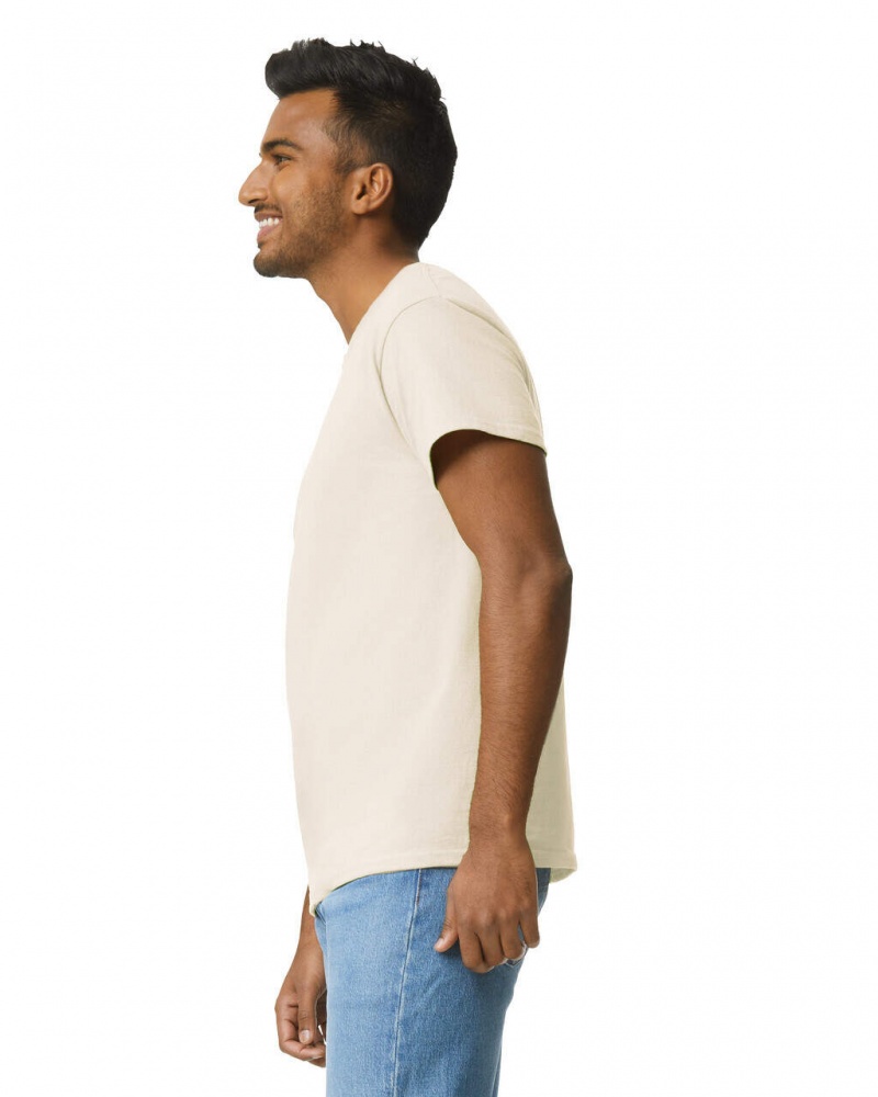 Natural Gildan 2000 Men's T-Shirts | SDRK73640