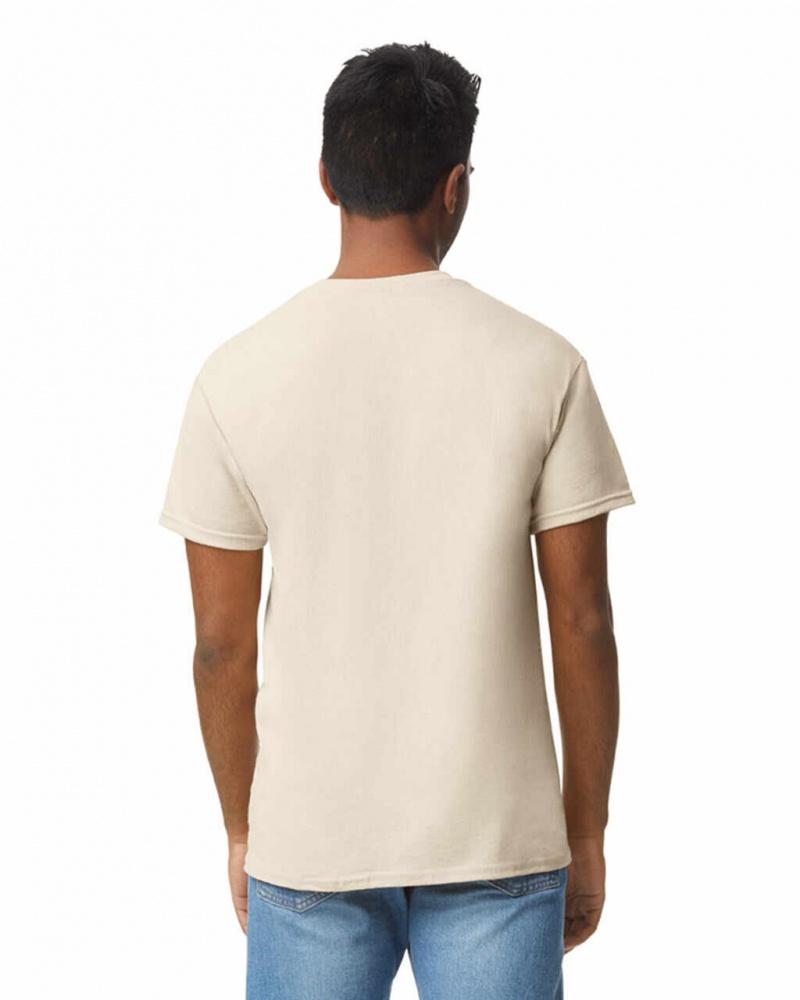 Natural Gildan 5000 Men's T-Shirts | GNBH87391