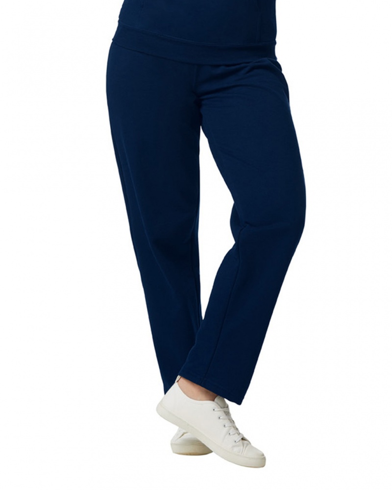 Navy Gildan 18400 Open Bottom Women\'s Sweatpants | UZTI26851