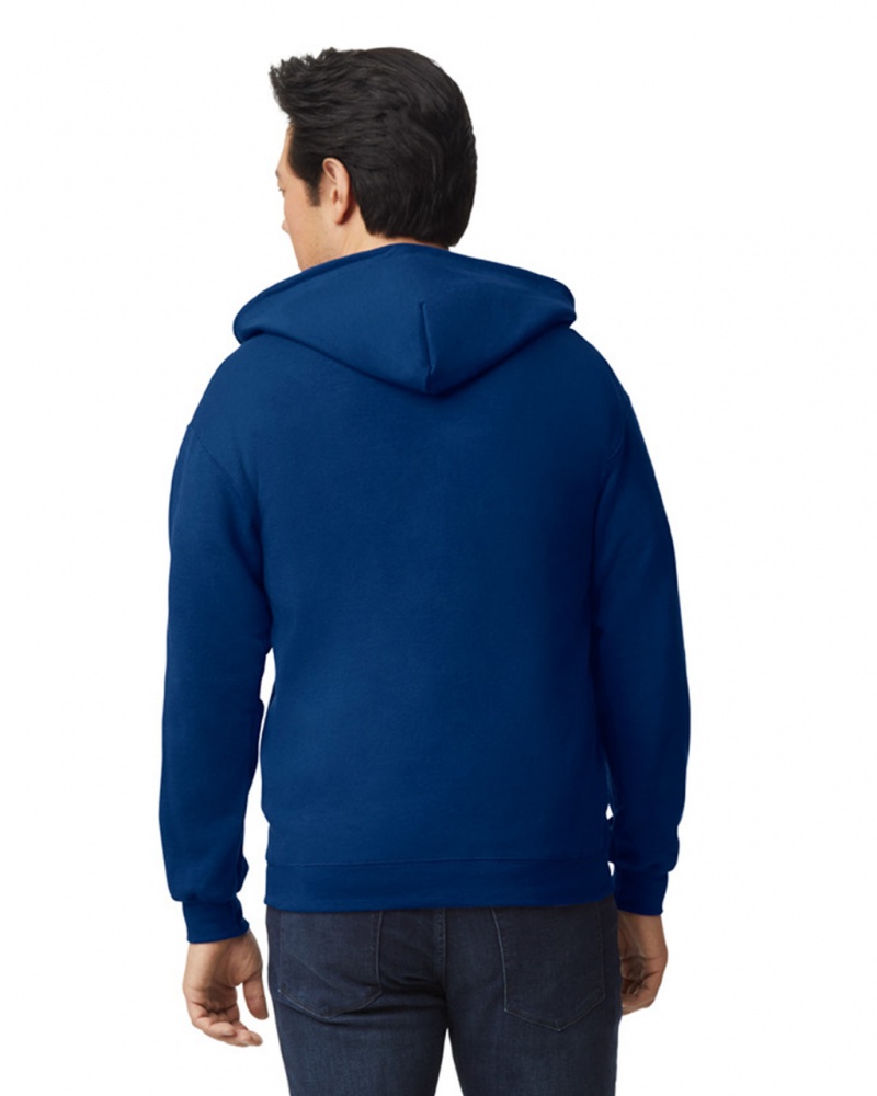 Navy Gildan 18600 Full Zip Hoodie Men's Hoodie | TBNO67482