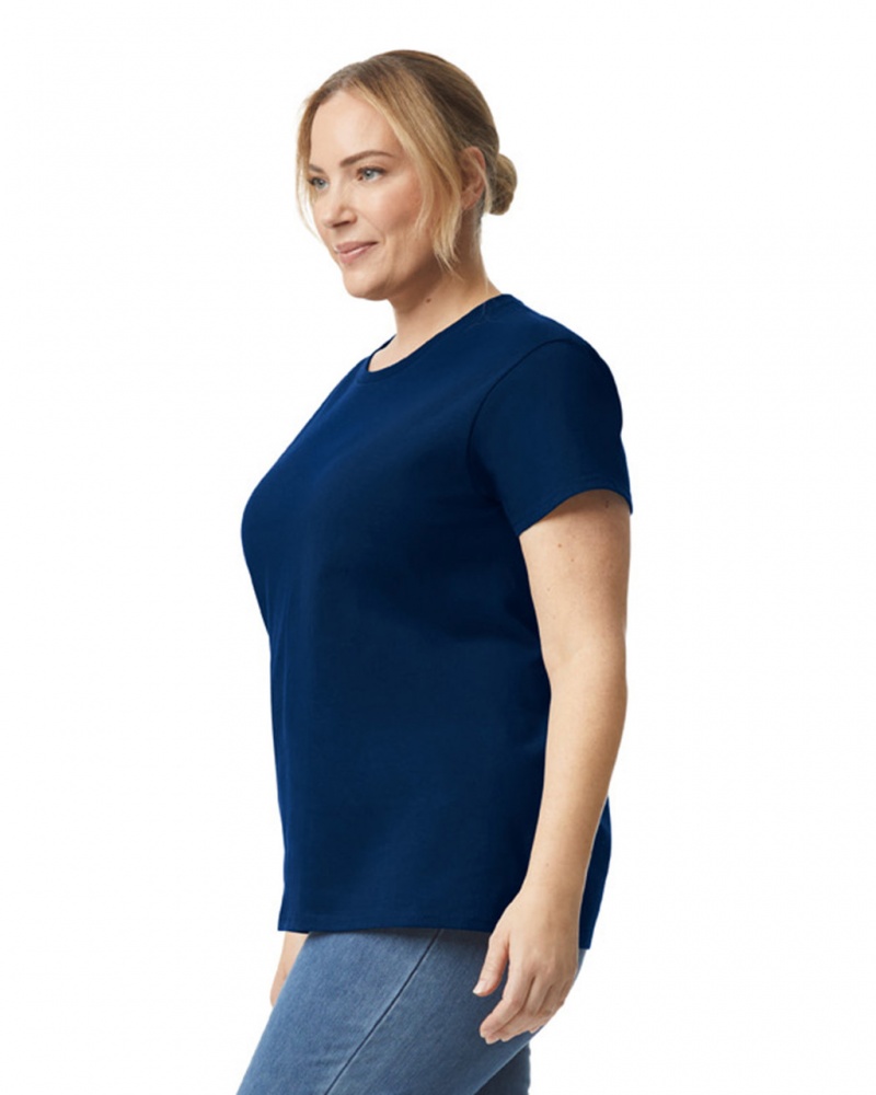 Navy Gildan 2000L Women's T-Shirts | DOEV78903