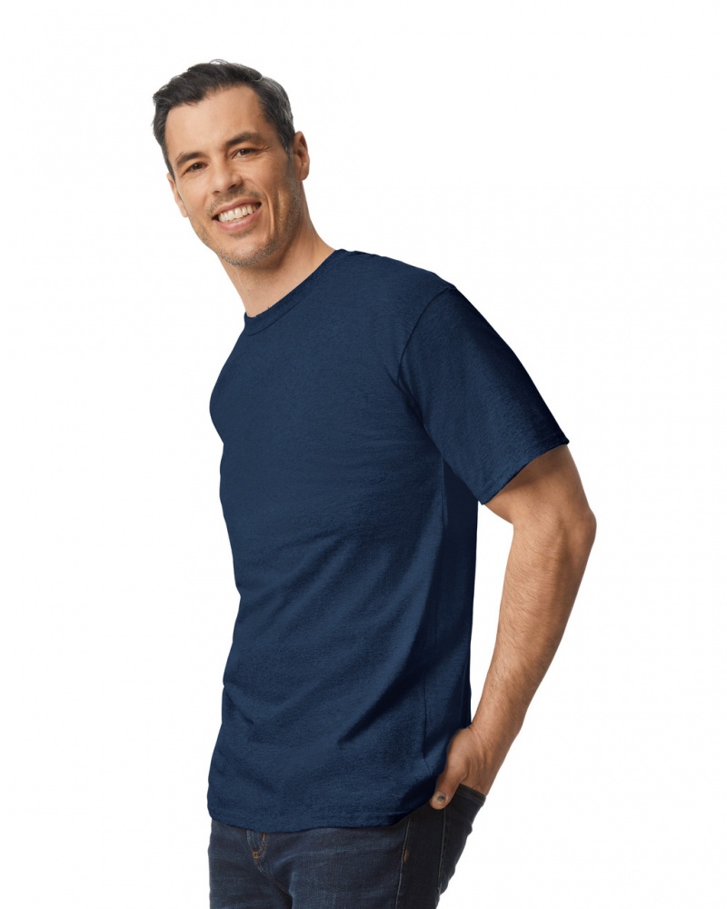 Navy Gildan 2000T Tall Men's T-Shirts | EOZV70934