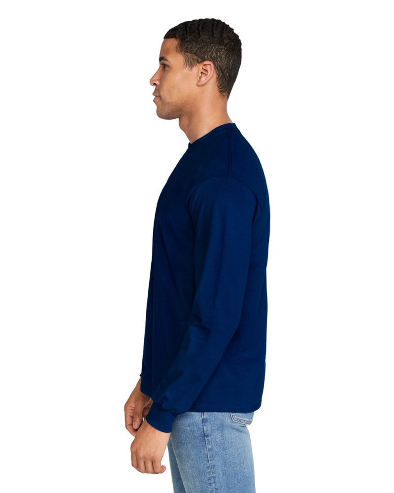 Navy Gildan 2400 Long Sleeve Men's T-Shirts | PDSZ50972