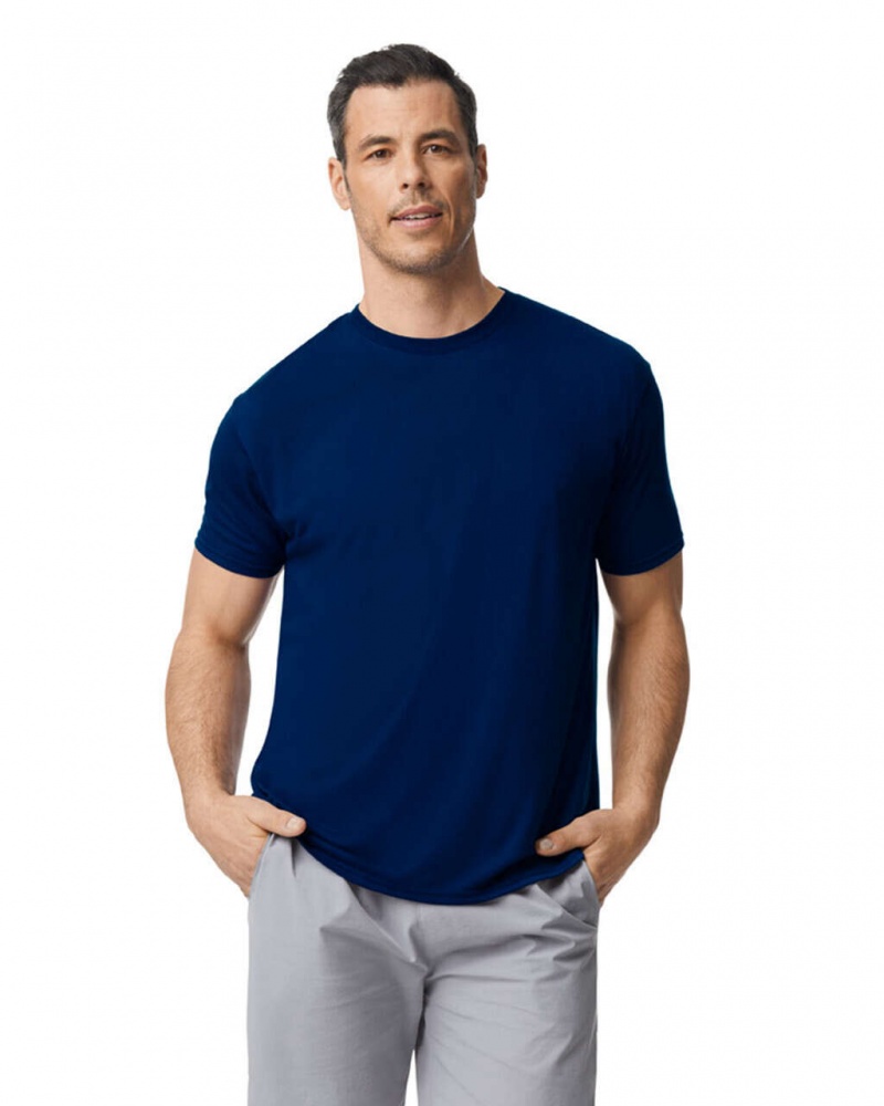 Navy Gildan 42000 Men\'s T-Shirts | TMJR94081