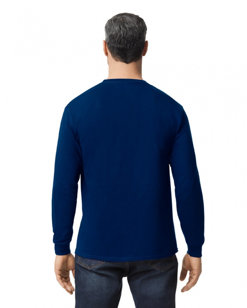 Navy Gildan 5400 Long Sleeve Men's T-Shirts | QPDI21834