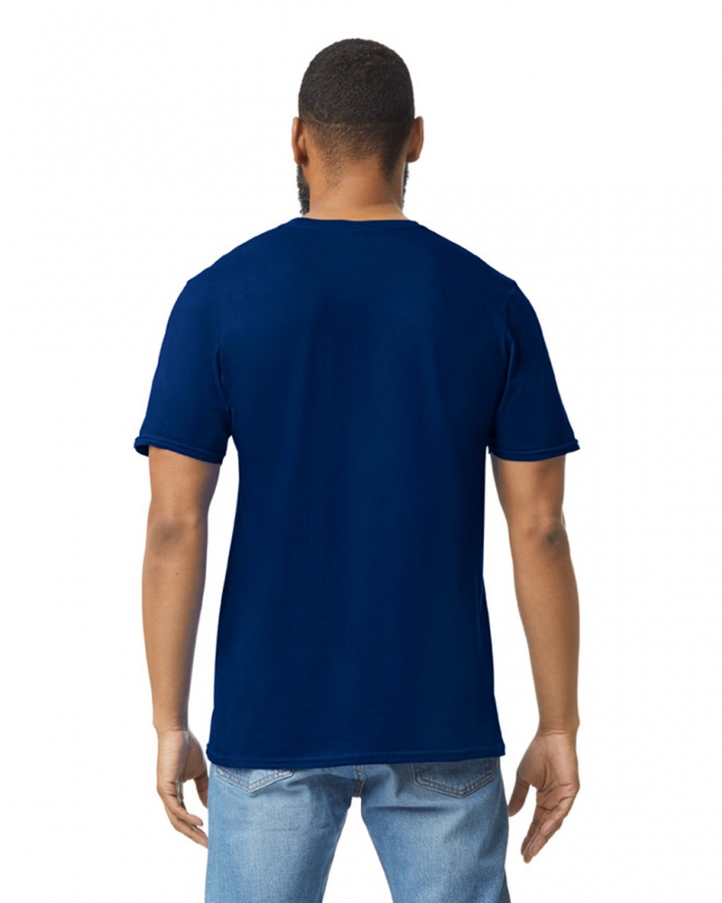 Navy Gildan 64000 Men's T-Shirts | IZFE47650