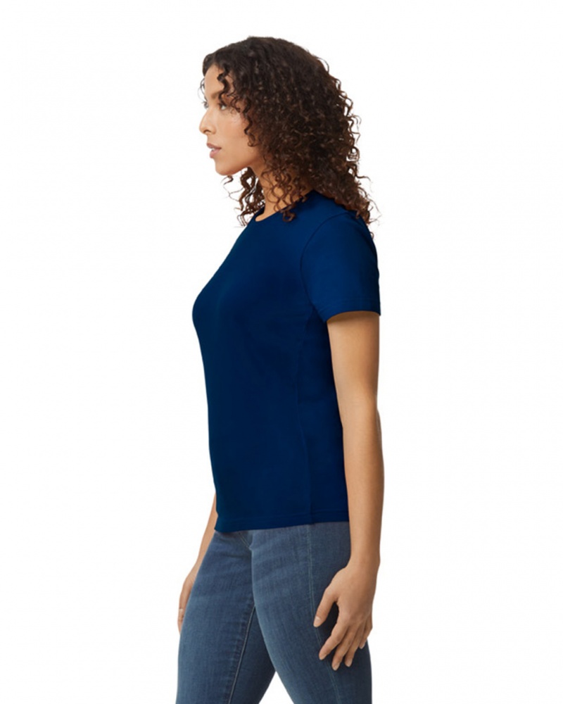 Navy Gildan 65000L Midweight Women's T-Shirts | CEOR95184