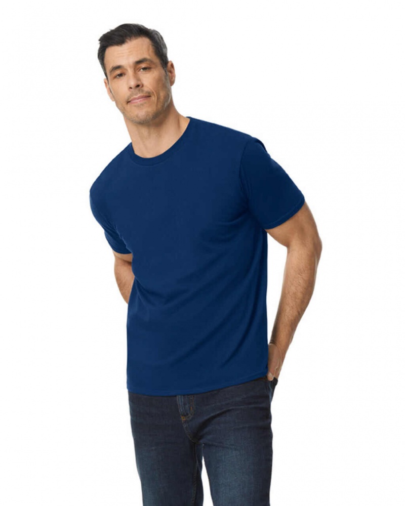 Navy Gildan 980 Men's T-Shirts | CSGF31645