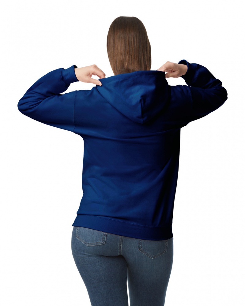 Navy Gildan SF500 Midweight Fleece Women's Hoodie | AJVS57192