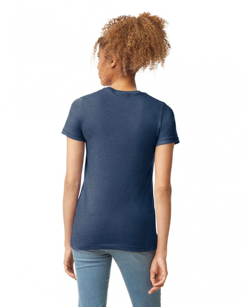 Navy Mist Gildan 67000L CVC Women's T-Shirts | NWCJ81476