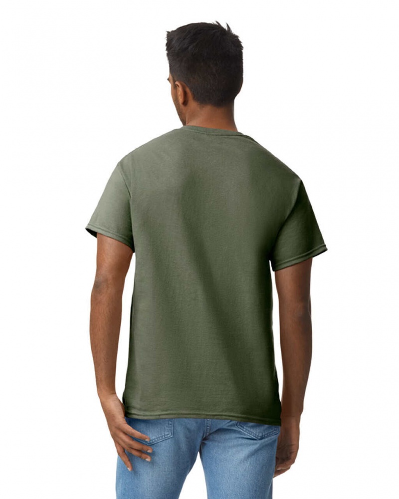 Olive Gildan 2000 Men's T-Shirts | TUYS61097