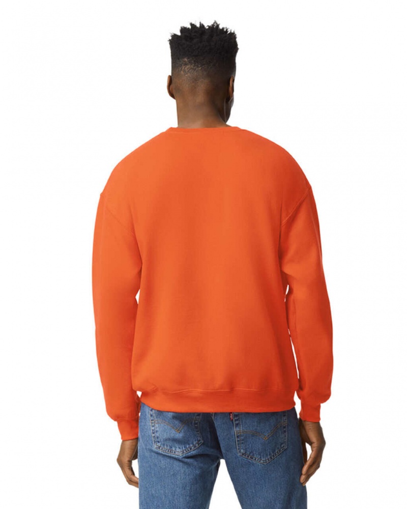 Orange Gildan 18000 Crewneck Sweatshirt Men's Sweatshirt | STFL26043