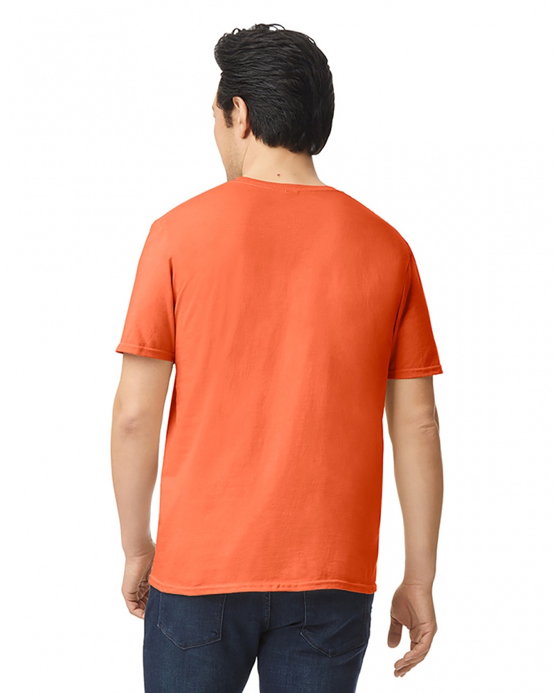 Orange Gildan 64000 Men's T-Shirts | IUBR91065