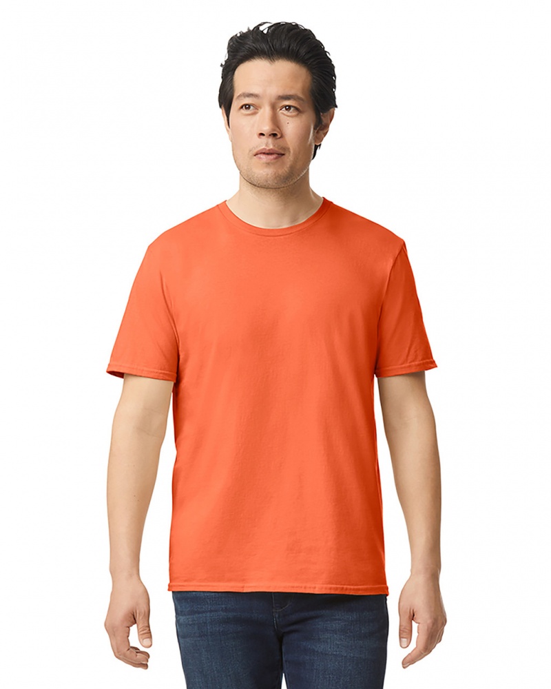 Orange Gildan 64000 Men\'s T-Shirts | IUBR91065