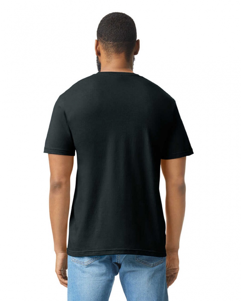 Pitch Black Mist Gildan 67000 CVC Men's T-Shirts | HSME18429