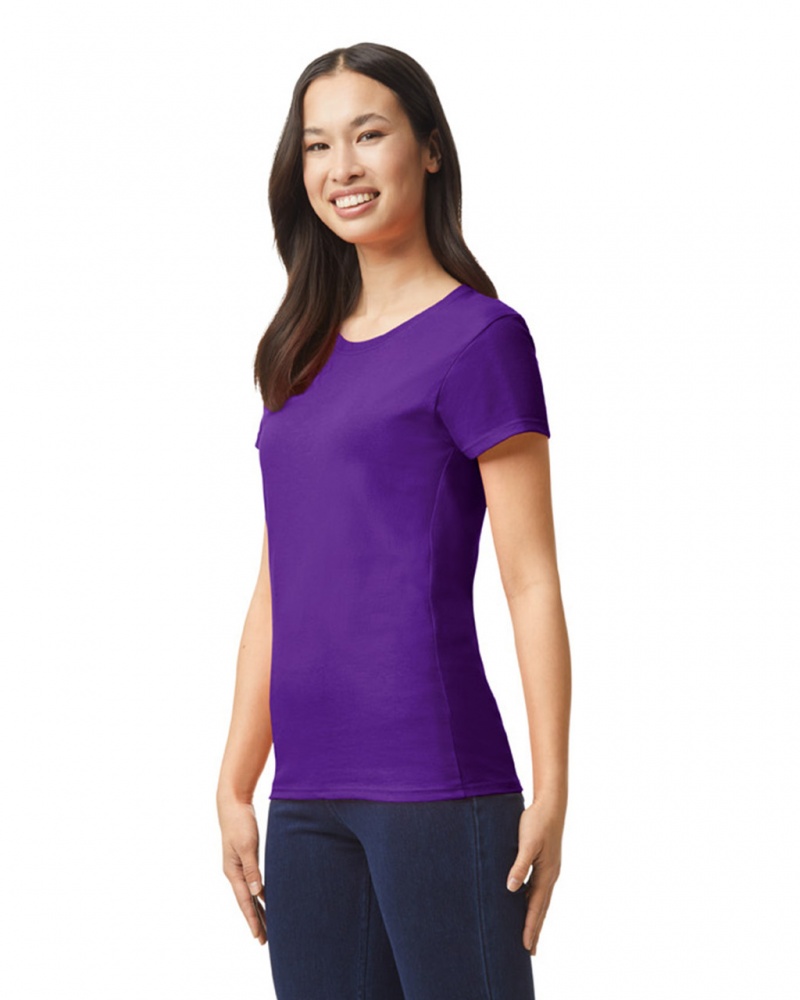 Purple Gildan 5000L Women's T-Shirts | JDAE58621