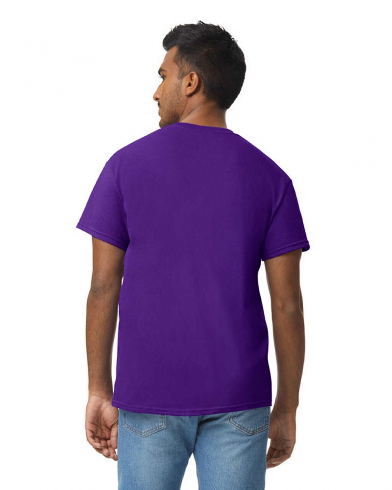 Purple Gildan 5000 Men's T-Shirts | LHWY71589