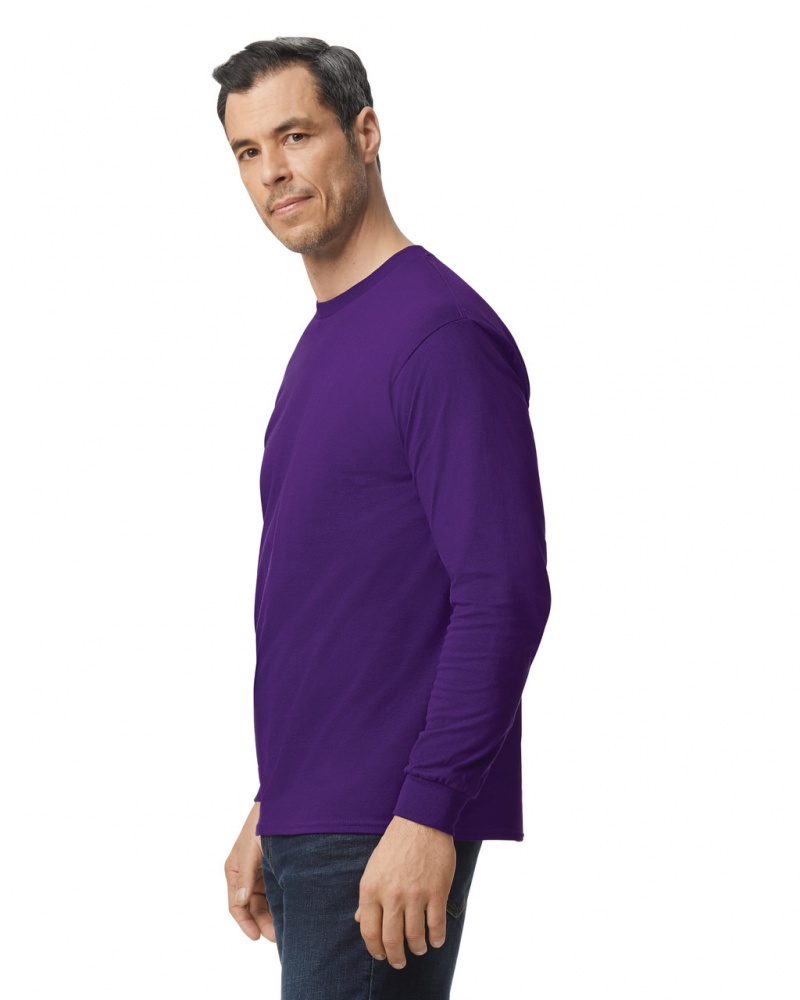 Purple Gildan 5400 Long Sleeve Men's T-Shirts | TZOC62950