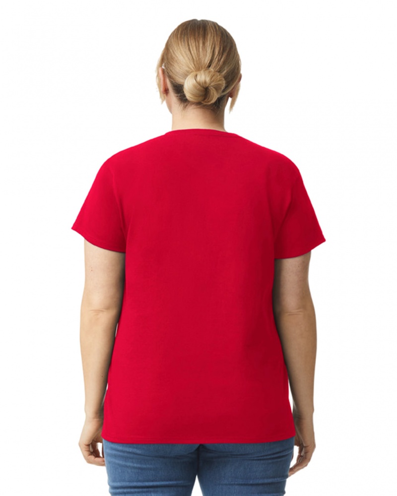 Red Gildan 2000L Women's T-Shirts | FKSE76081