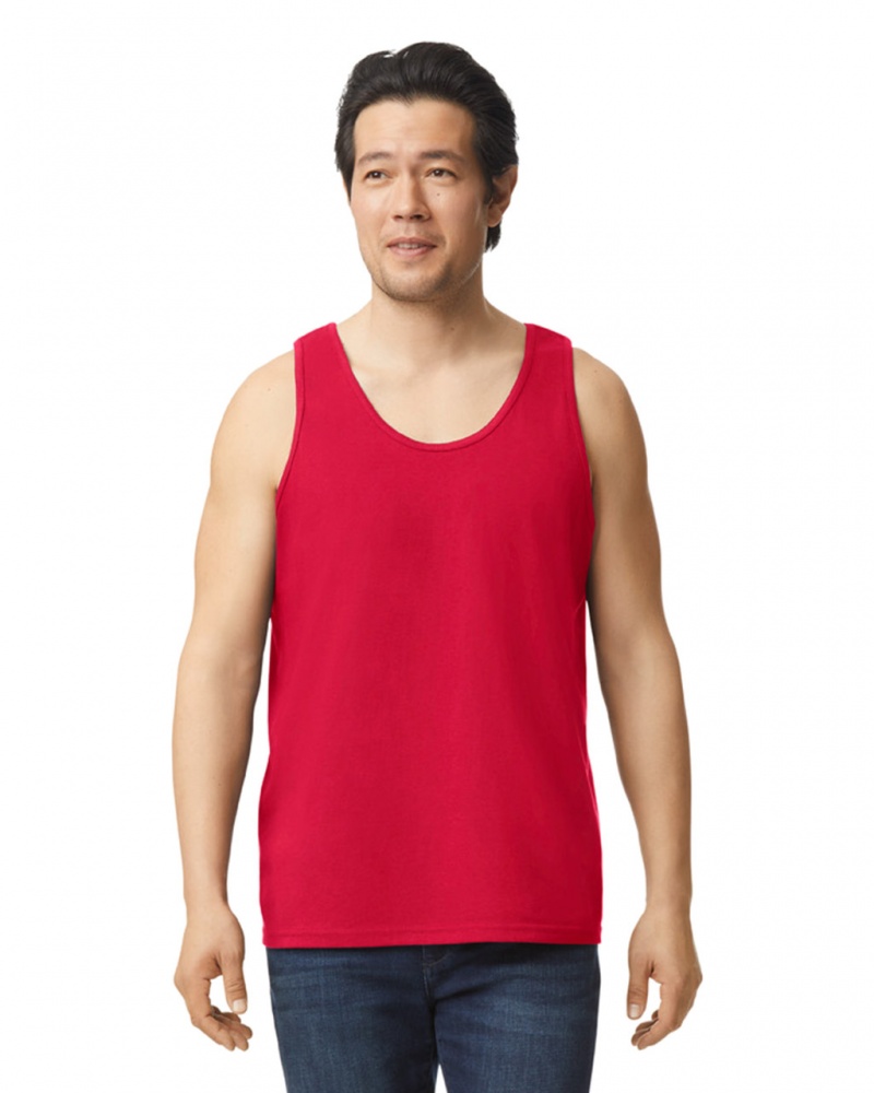 Red Gildan 2200 Men\'s Tanks | EHKV96483