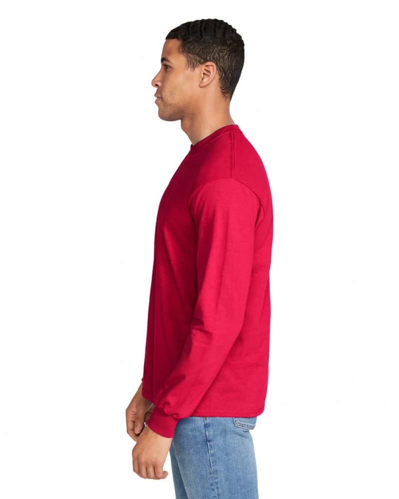 Red Gildan 2400 Long Sleeve Men's T-Shirts | SFRK25613