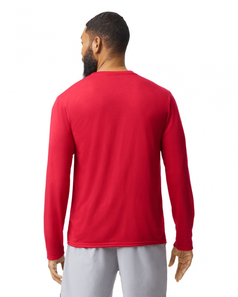 Red Gildan 42400 Long Sleeve Men's T-Shirts | GSRA02471