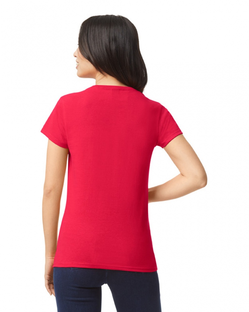 Red Gildan 5000L Women's T-Shirts | CMWI31859