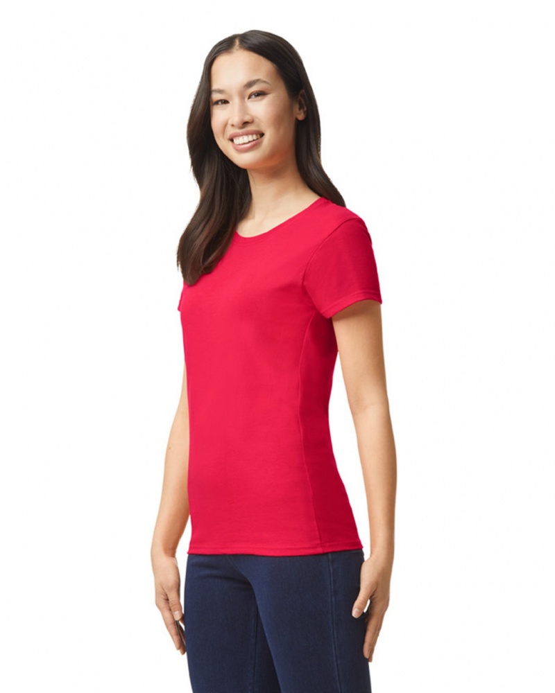 Red Gildan 5000L Women's T-Shirts | CMWI31859