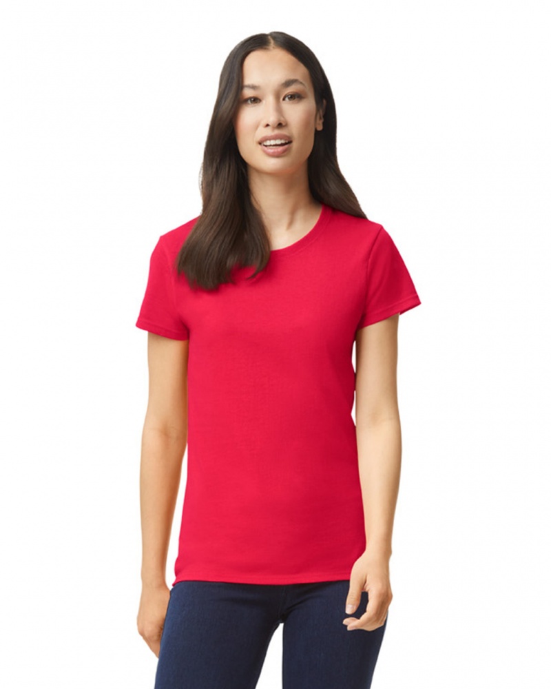 Red Gildan 5000L Women\'s T-Shirts | CMWI31859