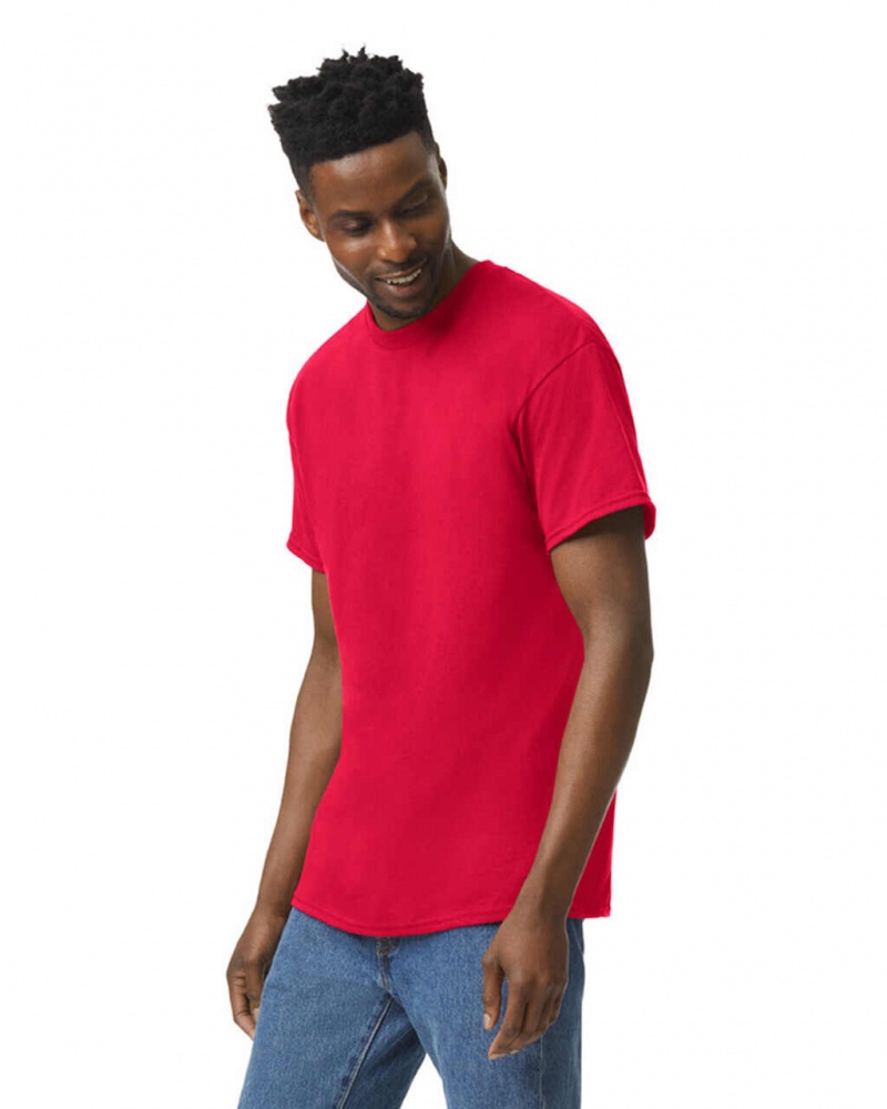 Red Gildan 5000 Men's T-Shirts | HVZQ01953