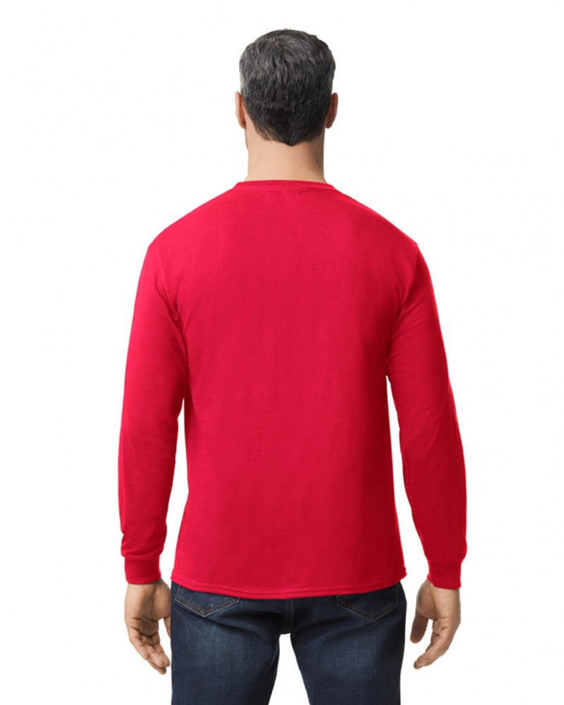 Red Gildan 5400 Long Sleeve Men's T-Shirts | GKZW97856