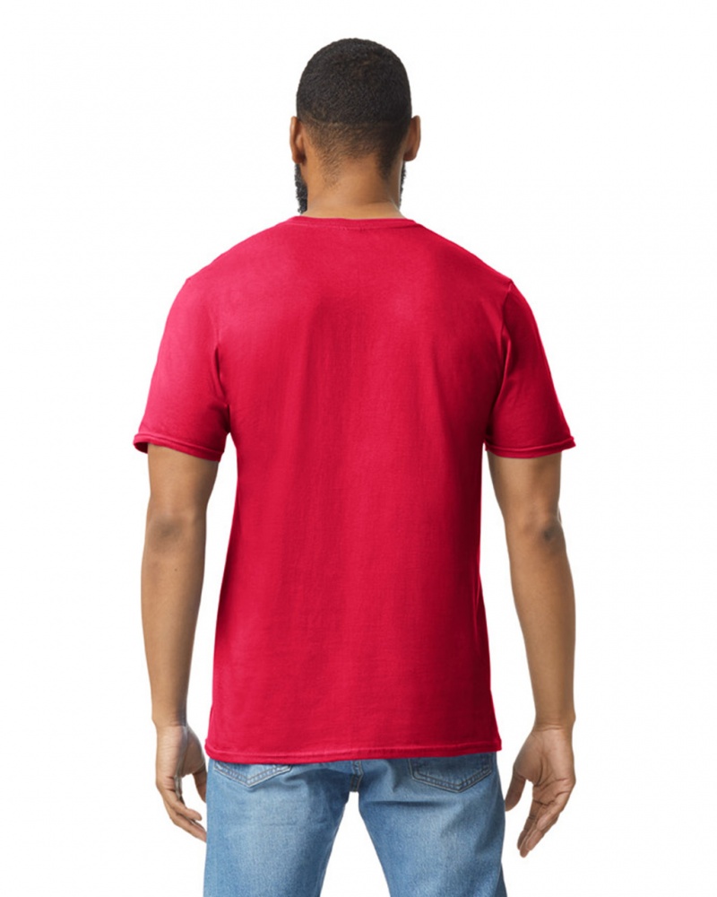 Red Gildan 64000 Men's T-Shirts | SQIC52384