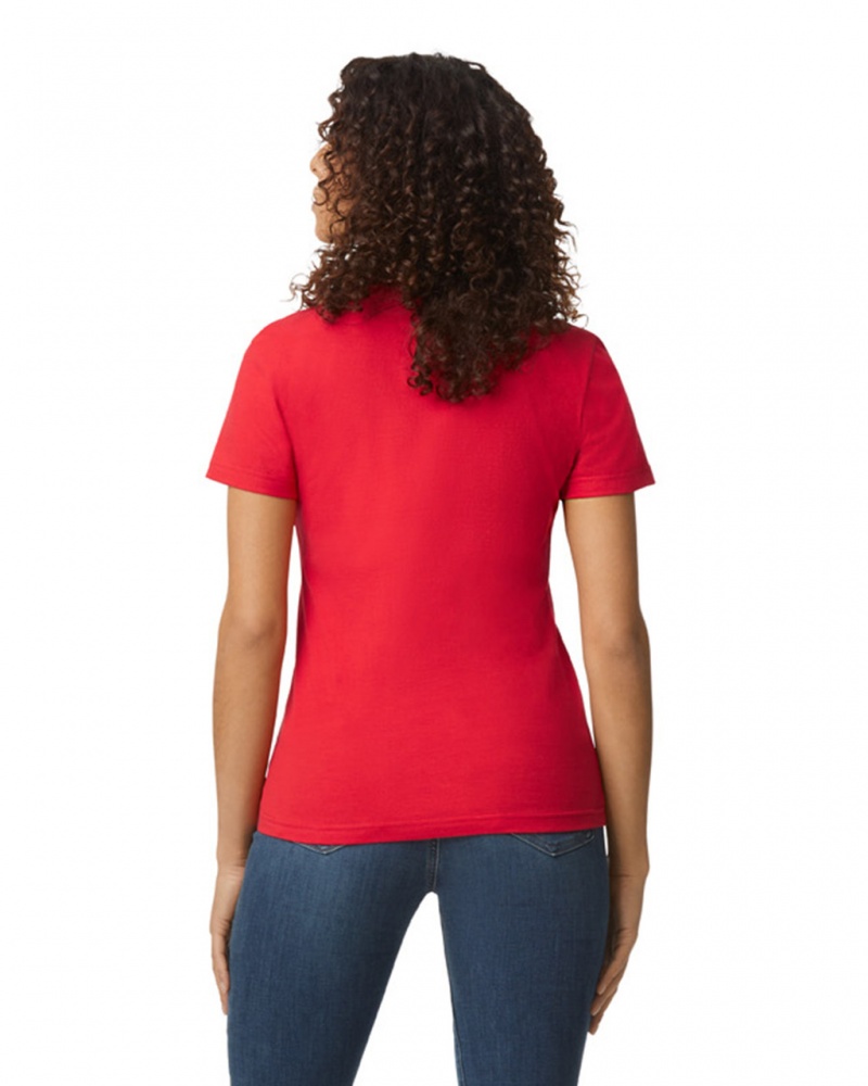 Red Gildan 65000L Midweight Women's T-Shirts | IHEA58241